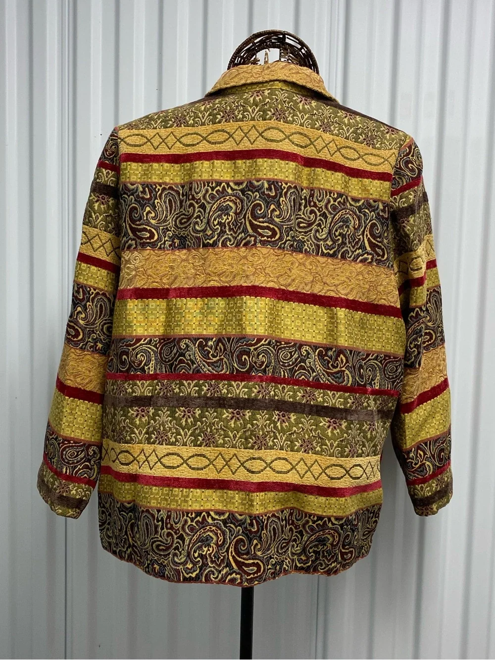 Vintage Alfred Dunner Paisley Tapestry Jacket Collared Blazer size 16